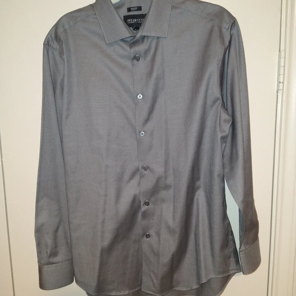 Awearness Kenneth Cole Non-Iron Slim Fit Button Up Dress Shirt Men's 16-32/33. - Picture 1 of 6